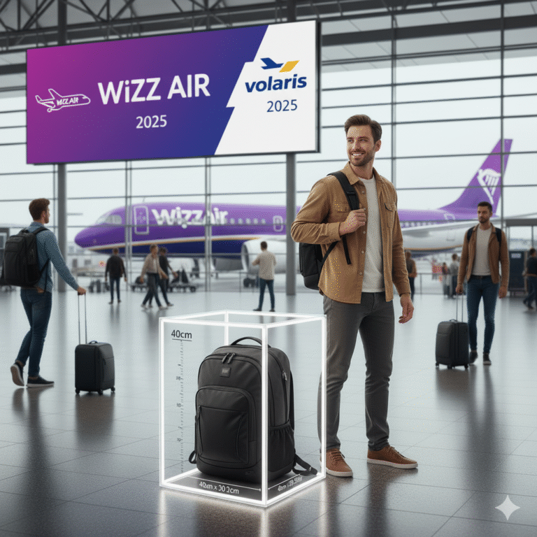 Viajero con Mochila 40×20×30 para Wizz Air y Volaris